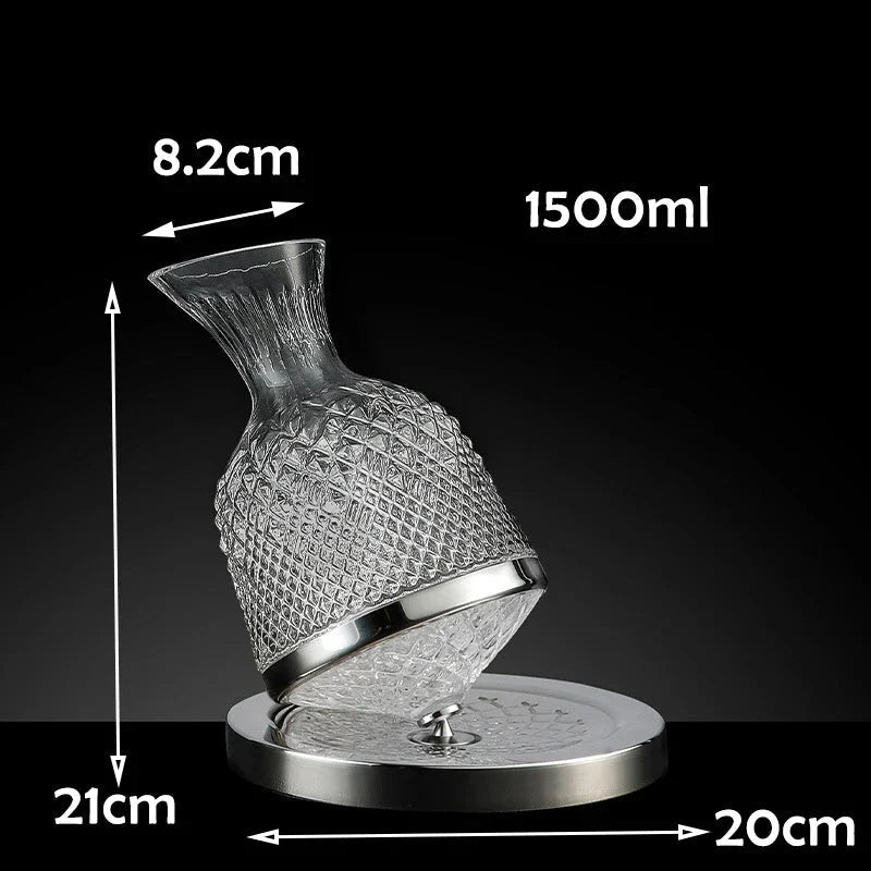 Wine Decanter Rotating Aeration Base 1.5L High-Grade Crystal