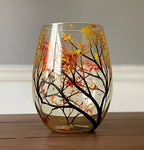 Wine Glass Hand-Painted Four-Season Dishwasher-Safe