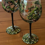 Wine Glass Hand-Painted Four-Season Dishwasher-Safe