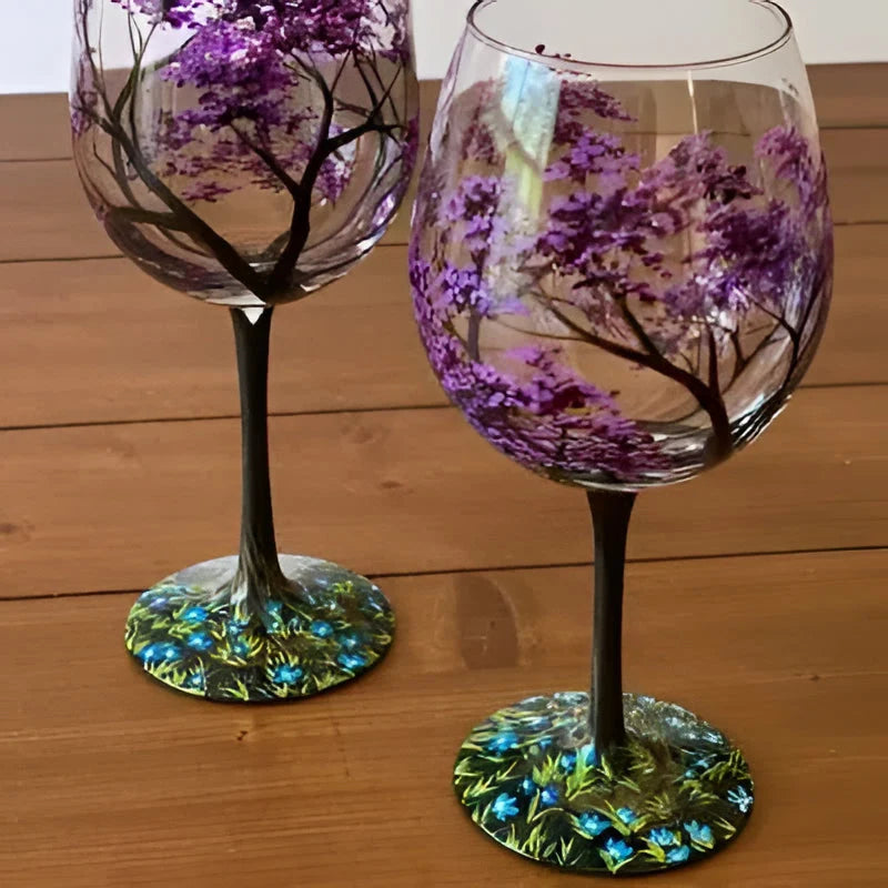 Wine Glass Hand-Painted Seasonal Dishwasher-Safe