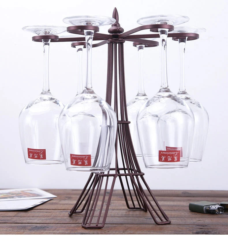 Wine Glass Rack Welded Iron Space-Saving