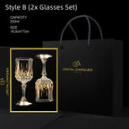 Wine Glass Set Crystal Decanter & Leather Case