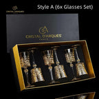 Wine Glass Set Crystal Decanter & Leather Case