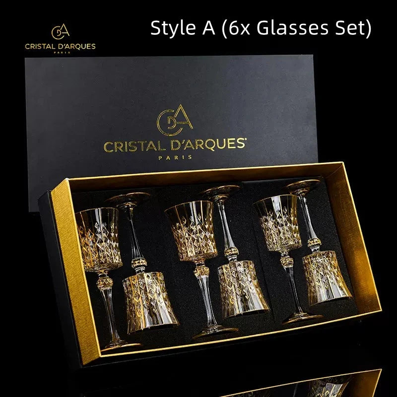 Wine Glass Set Crystal Decanter & Leather Case