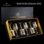 Wine Glass Set Crystal Decanter & Leather Case