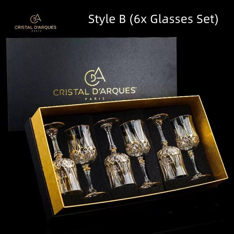 Wine Glass Set Crystal Decanter & Leather Case