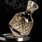 Wine Glass Set Crystal Decanter & Leather Case
