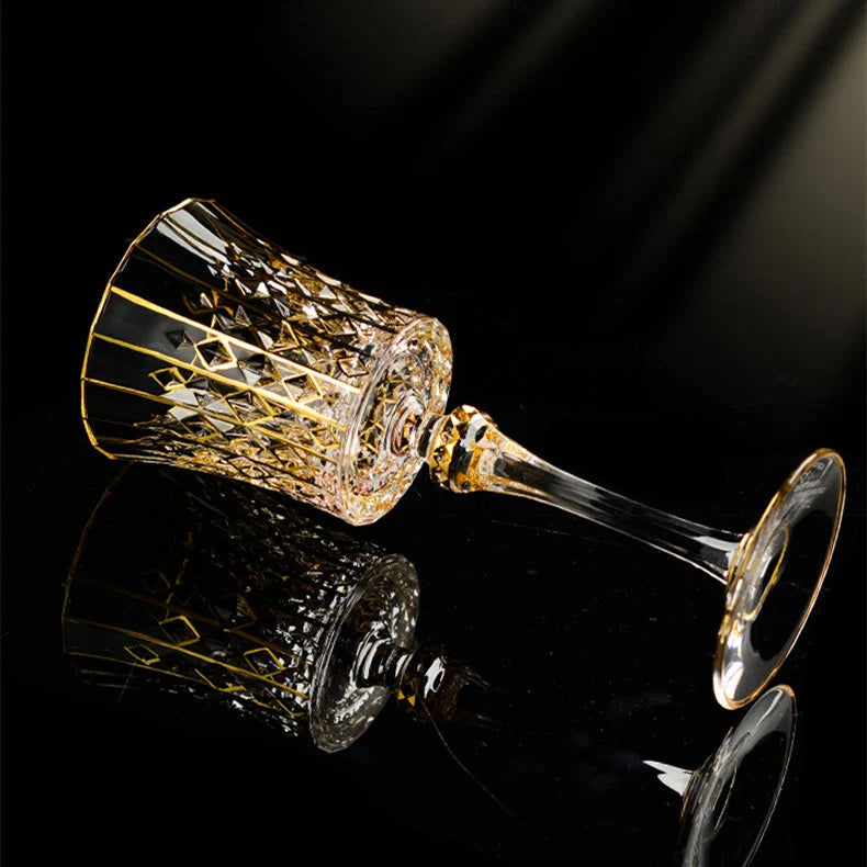 Wine Glass Set Crystal Decanter & Leather Case