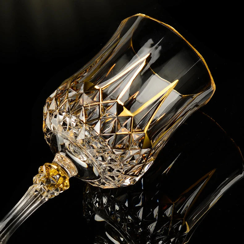 Wine Glass Set Crystal Decanter & Leather Case