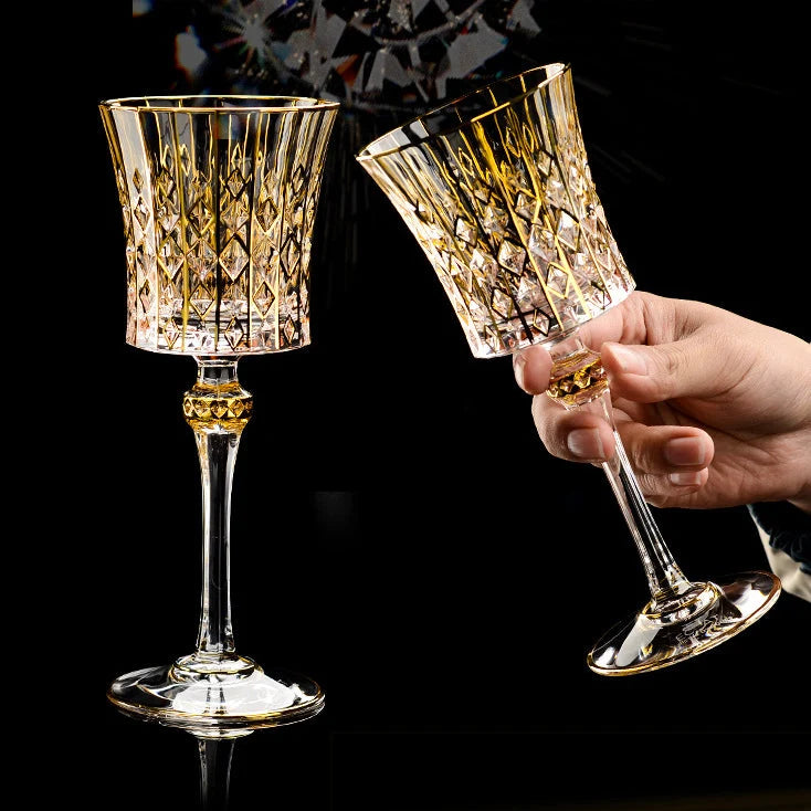 Wine Glass Set Crystal Decanter & Leather Case