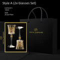 Wine Glass Set Crystal Decanter & Leather Case