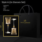 Wine Glass Set Crystal Decanter & Leather Case