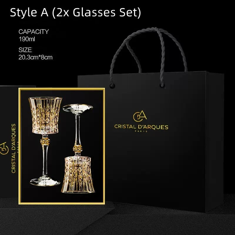 Wine Glass Set Crystal Decanter & Leather Case