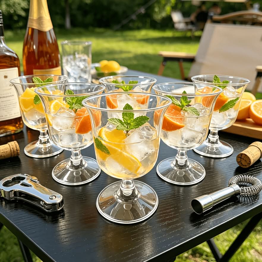 Wine Glasses Set Foldable Stemmed Shatterproof