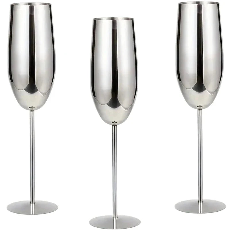 Wine Glasses Set Stainless Steel Chill-Enhancing Set of 6
