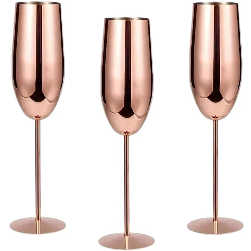 Wine Glasses Set Stainless Steel Chill-Enhancing Set of 6