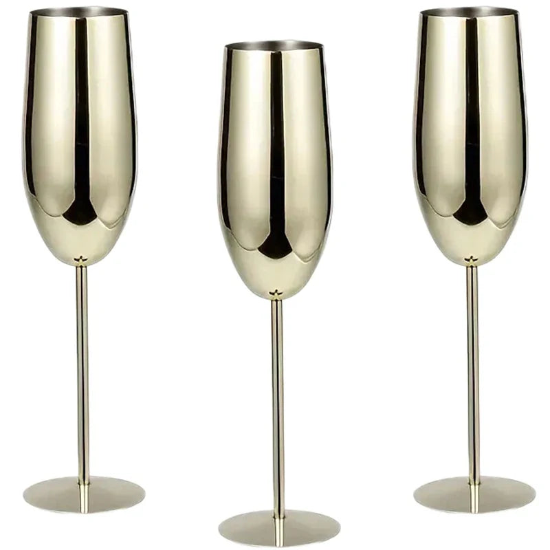 Wine Glasses Set Stainless Steel Chill-Enhancing Set of 6