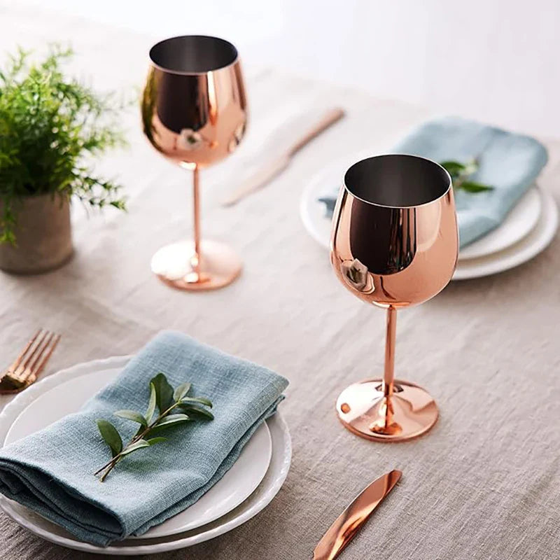 Wine Glasses Set Stainless Steel Chill-Enhancing Set of 6