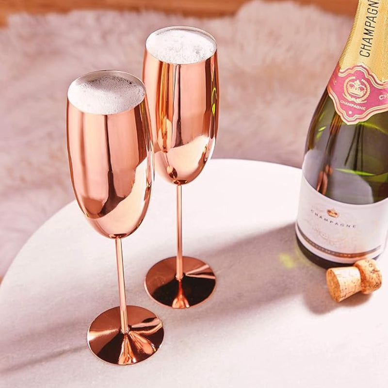 Wine Glasses Set Stainless Steel Chill-Enhancing Set of 6