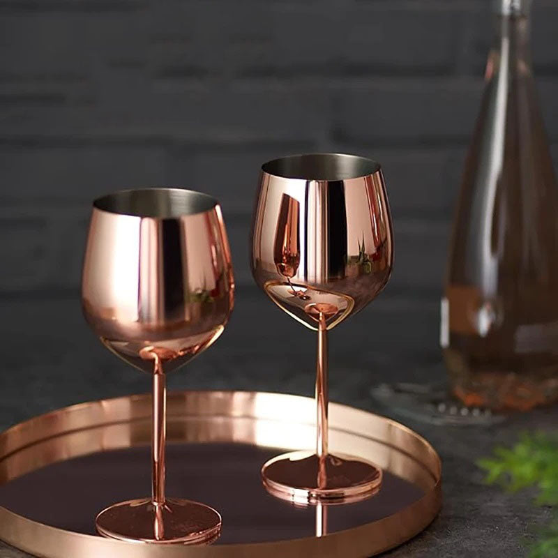 Wine Glasses Set Stainless Steel Chill-Enhancing Set of 6