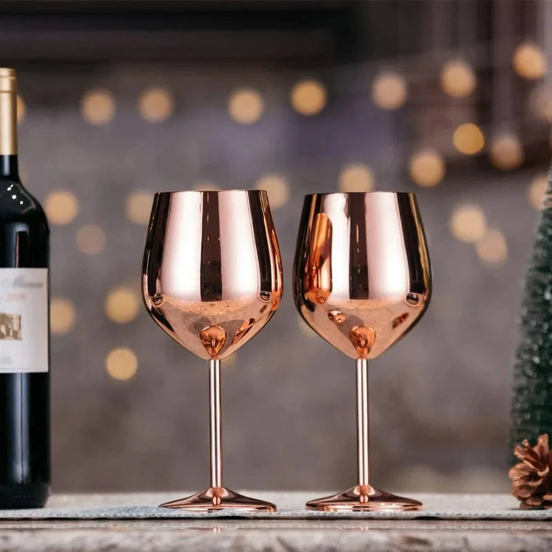 Wine Glasses Set Stainless Steel Chill-Enhancing Set of 6