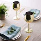 Wine Glasses Shatterproof Stainless Steel Gold Finish
