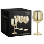 Wine Glasses Shatterproof Stainless Steel Gold Finish Dishwasher Safe