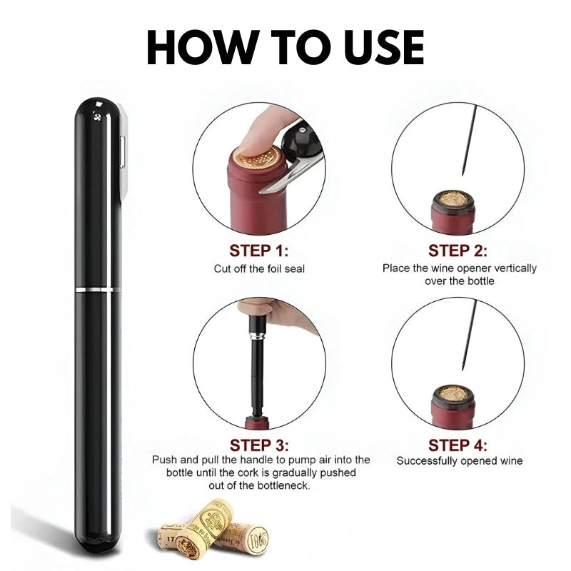 Wine Opener Air Pressure Stainless Steel & Acrylic