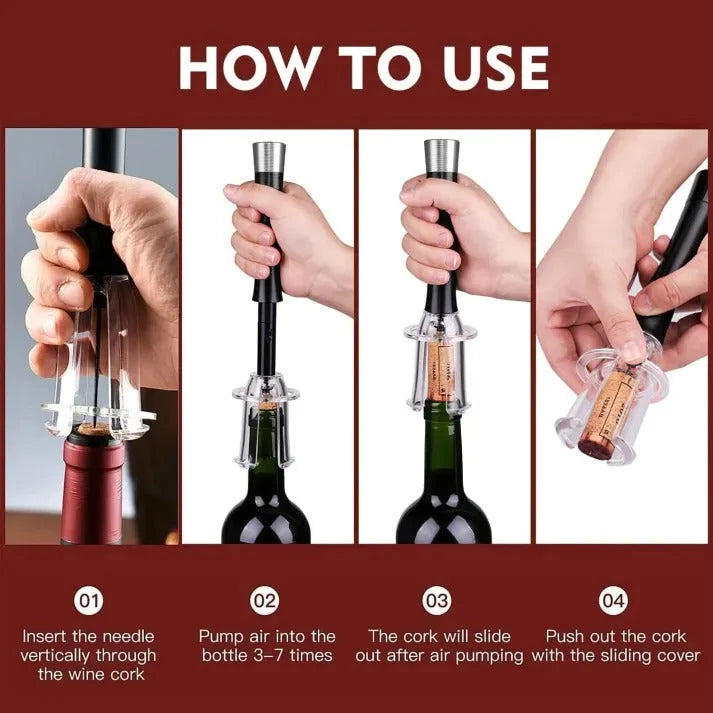 Wine Opener Set Air-Assist Pump & Foil Cutter