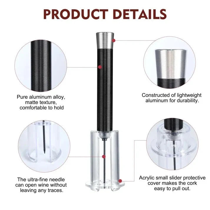 Wine Opener Set Air-Assist Pump & Foil Cutter