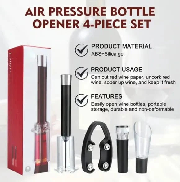 Wine Opener Set Air-Assist Pump & Foil Cutter