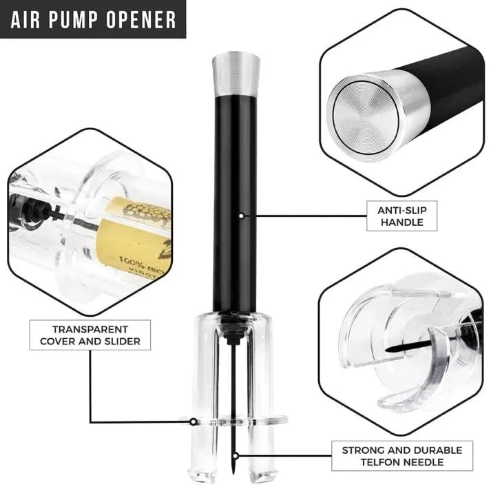 Wine Opener Set Air-Assist Pump & Foil Cutter