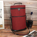 Wine Tote Bag Canvas Insulated Leakproof Padded Divider