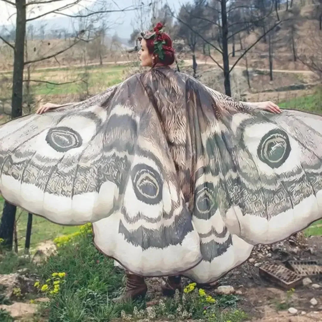 Winged Cape Moth Motif Lightweight Breathable Fabric