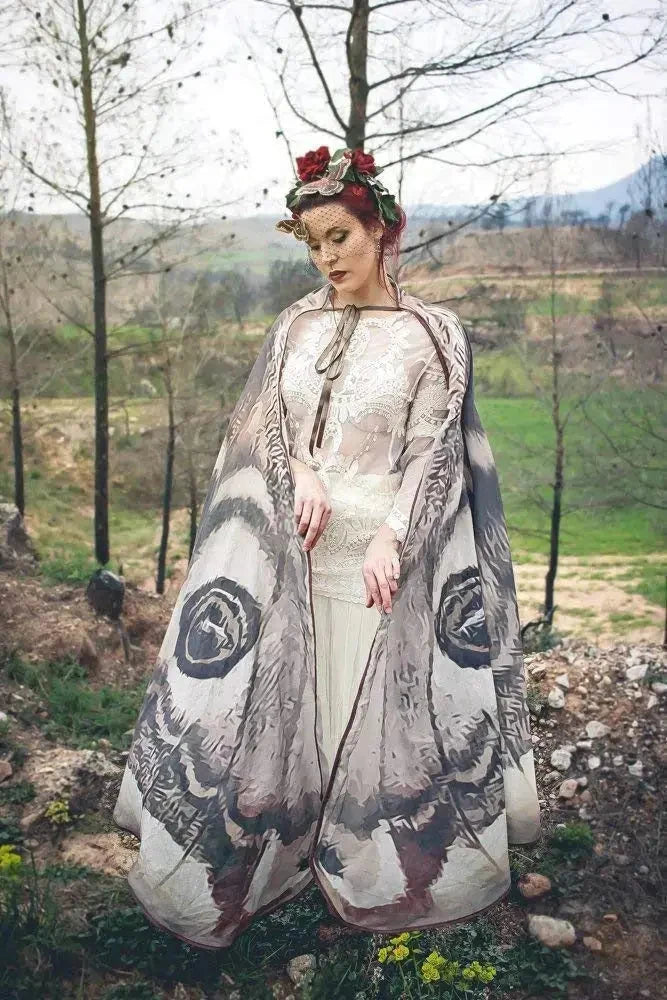Winged Cape Moth Motif Lightweight Breathable Fabric