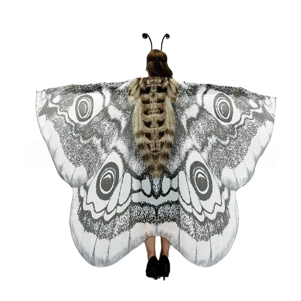 Winged Cape Moth Motif Lightweight Breathable Fabric