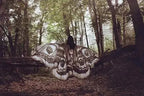Winged Cape Moth Motif Lightweight Breathable Fabric