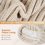 Winter Accessories Set Knitted Touchscreen Gloves 3-Piece