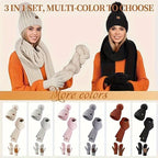 Winter Accessories Set Soft Knit Touchscreen Gloves