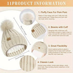 Winter Accessories Set Soft Knit Touchscreen Gloves