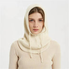 Winter Beanie Cashmere Blend Adjustable Drawstring Wind Protection