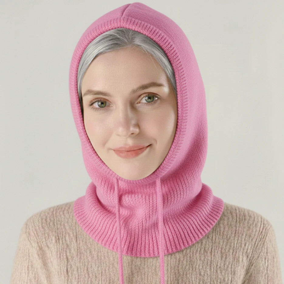 Winter Beanie Cashmere Blend Adjustable Drawstring Wind Protection