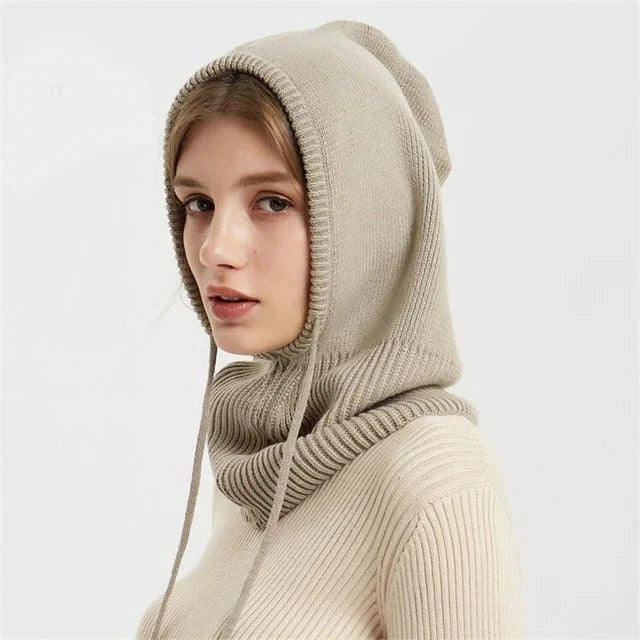 Winter Beanie Cashmere Blend Adjustable Drawstring Wind Protection
