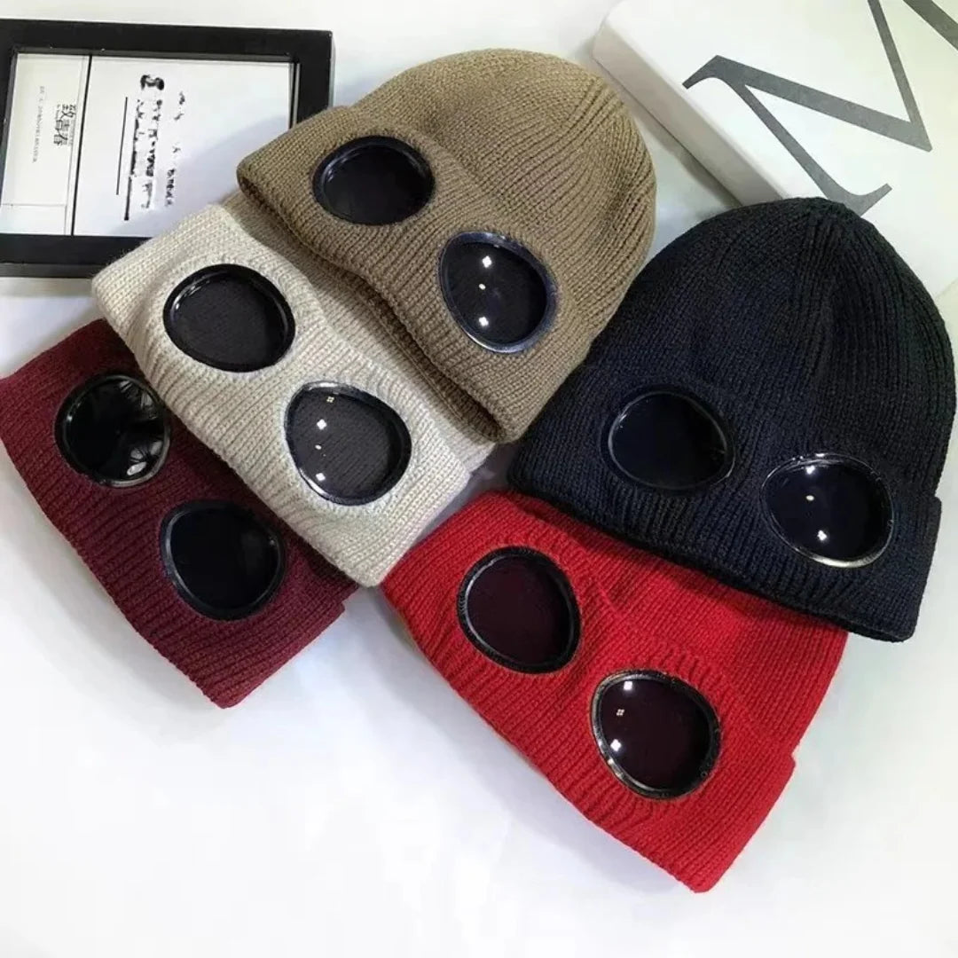 Winter Beanie Fold-Up Goggles Double-Layer Polyester