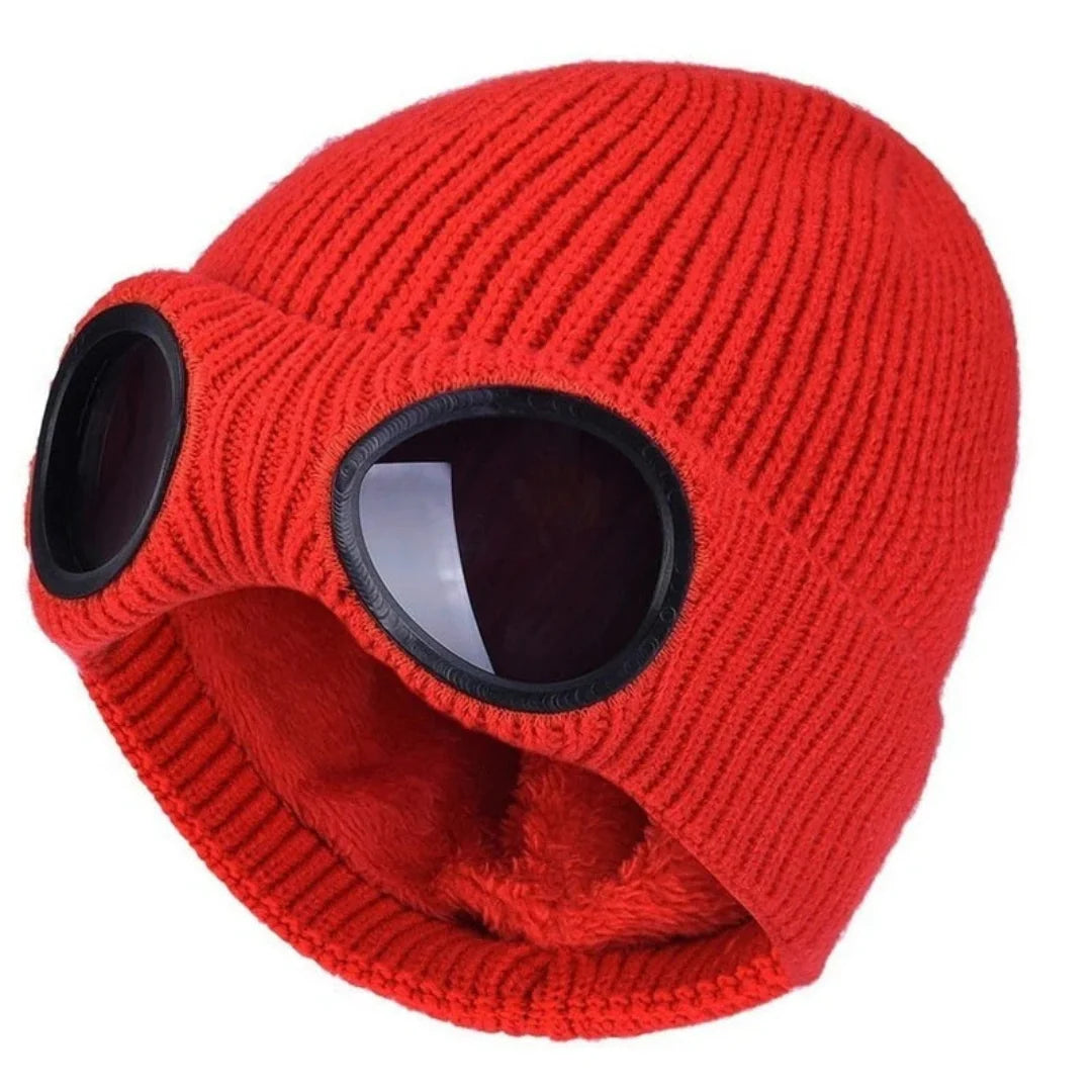 Winter Beanie Fold-Up Goggles Double-Layer Polyester