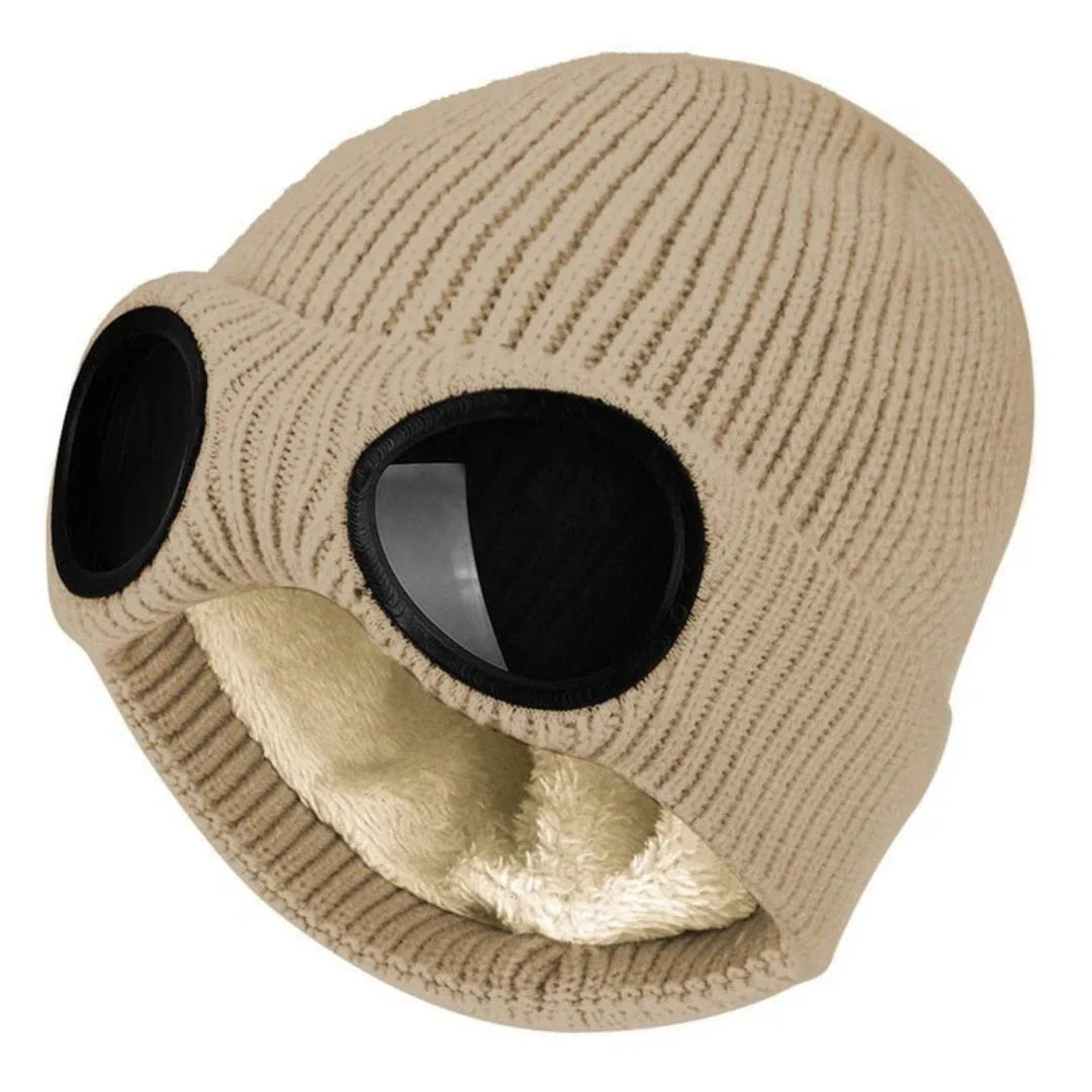 Winter Beanie Fold-Up Goggles Double-Layer Polyester