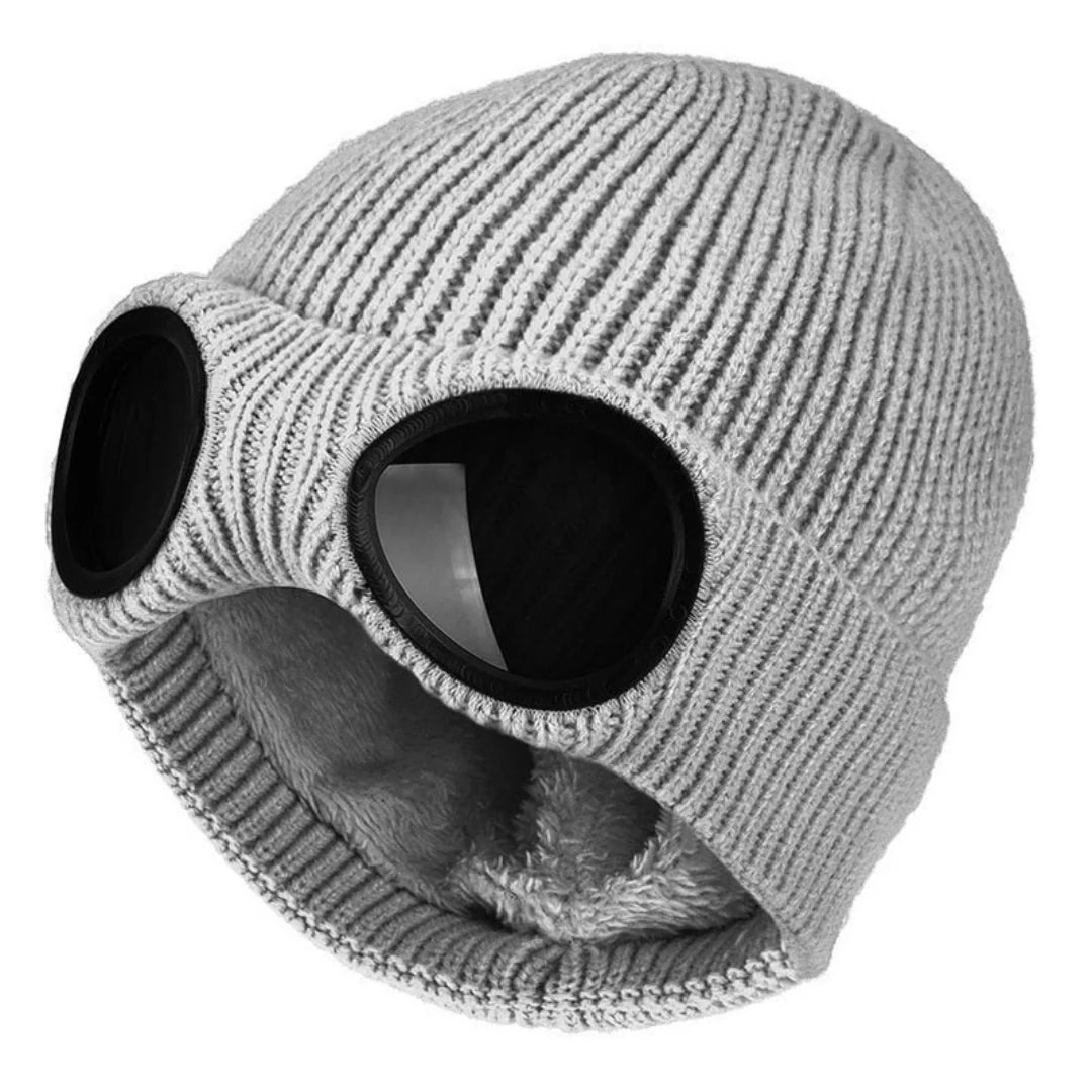 Winter Beanie Fold-Up Goggles Double-Layer Polyester