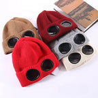 Winter Beanie Fold-Up Goggles Double-Layer Polyester