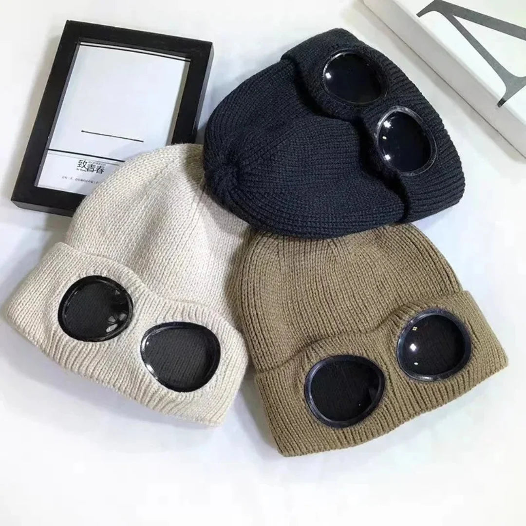 Winter Beanie Fold-Up Goggles Double-Layer Polyester
