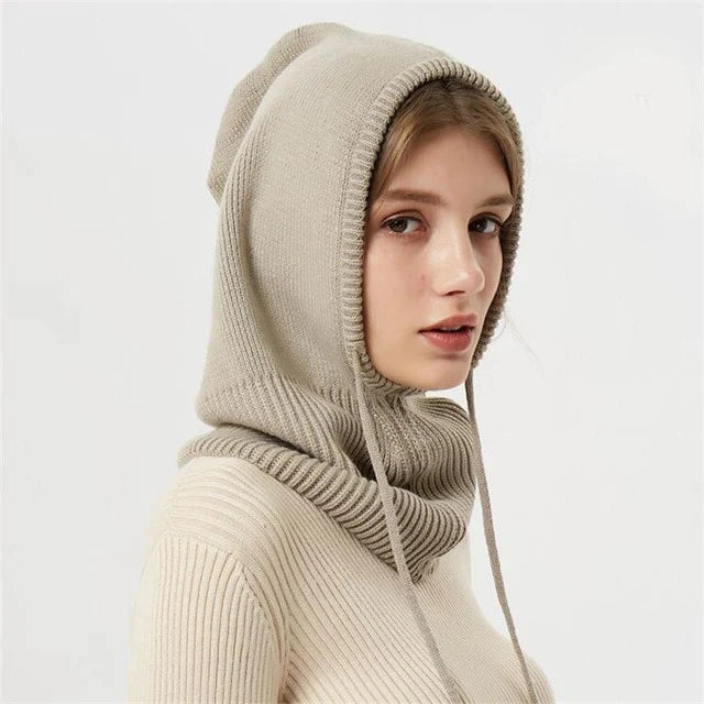 Winter Beanie Soft Knit Full Ear Coverage Adjustable Drawstring